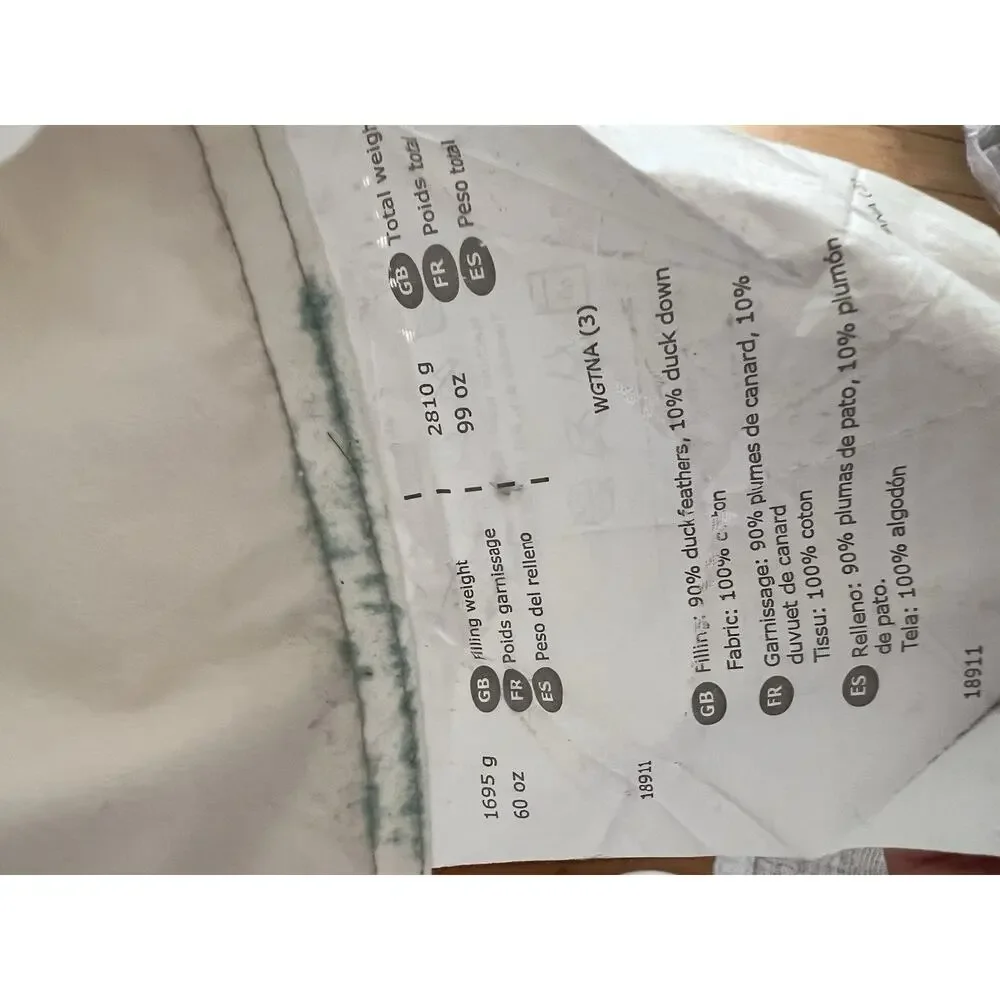 Honsbar Down Duvet Insert From IKEA White Twin XL Queen feathers and down 80x58